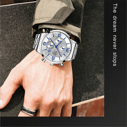 Luxury Stainless Steel Quartz Watch for Men - Smarsty