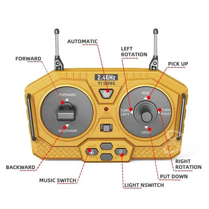 2.4G Remote Control Excavator Dump Truck RC Model Car Toy Professional Alloy Plastic Simulation Construction Vehicle Kids Gifts