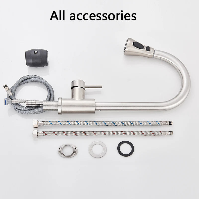 Rozin Chrome Kitchen Faucet with Pull Out Spout - Smarsty