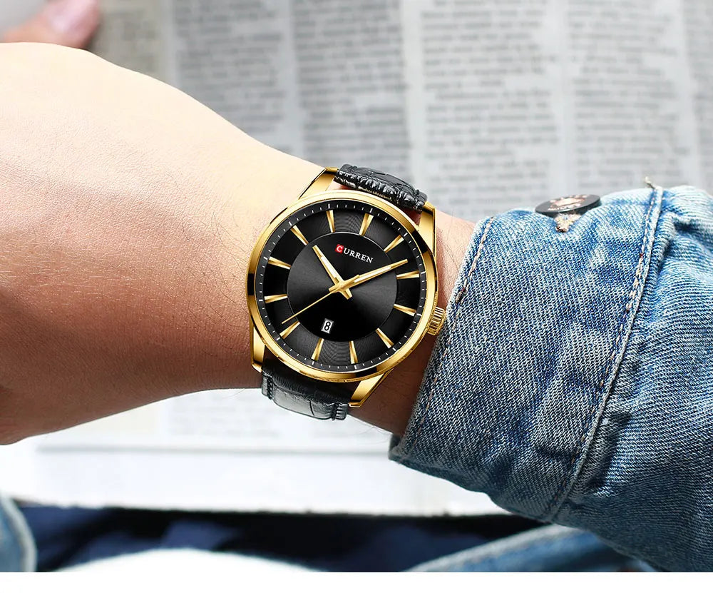 CURREN Luxury Quartz Watch for Men with Leather Strap - Smarsty