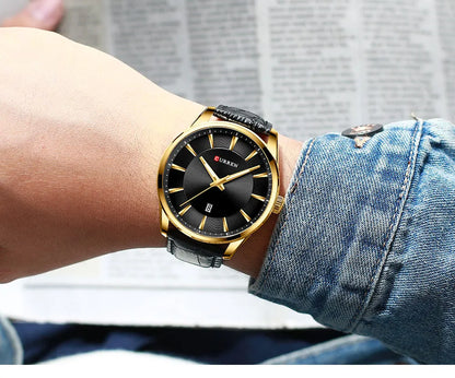 CURREN Luxury Quartz Watch for Men with Leather Strap - Smarsty