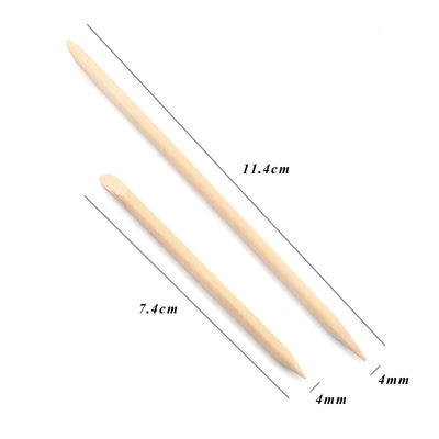 Double Sided Cuticle Pushers 100Pcs Wooden Nail Tools - Smarsty