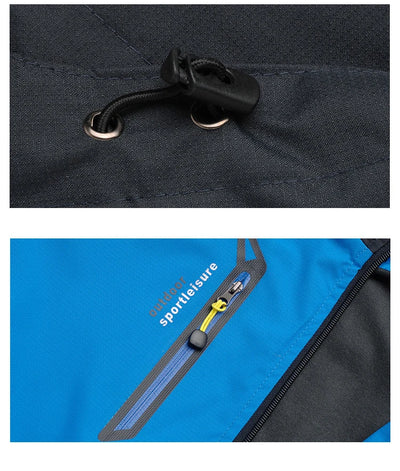 TRVLWEGO Camping Hiking Jacket Men Autumn Outdoor Sports Coats Climbing Trekking Windbreaker Travel Waterproof Jackets Black by Smarsty