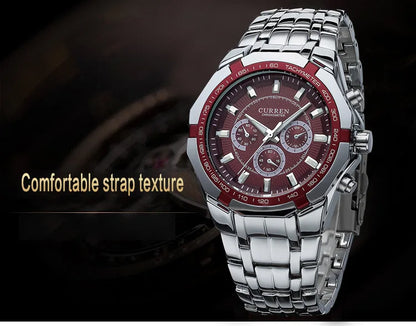 CURREN Men's Luxury Waterproof Stainless Steel Sports Watch - Smarsty