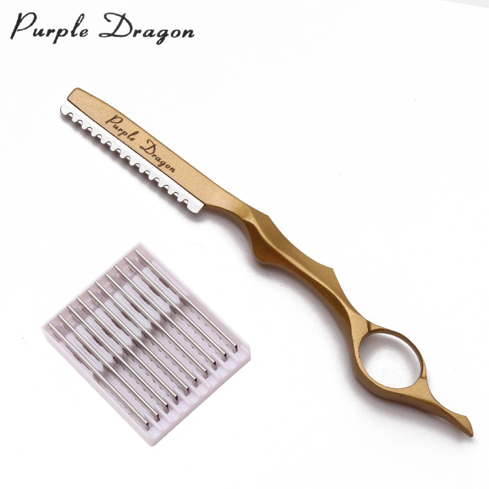 Purple Dragon Professional Barber Razor with 10 Blades - Smarsty