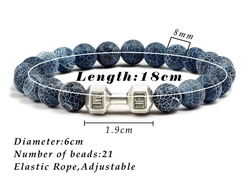 Natural Volcanic Stone Bracelet for Fitness Enthusiasts - Smarsty