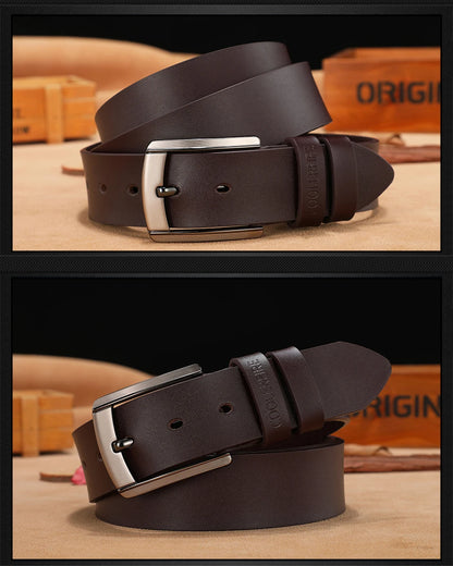 Men Genuine Leather Belt Luxury Cowskin Strap - Smarsty
