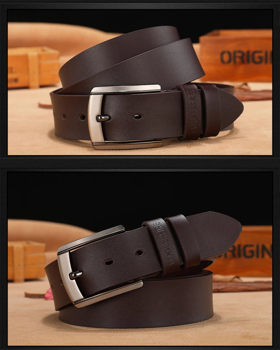 Men Genuine Leather Belt Luxury Cowskin Strap - Smarsty