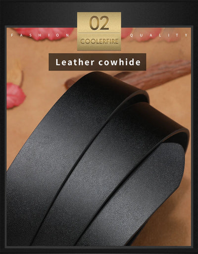 Men Genuine Leather Belt Luxury Cowskin Strap - Smarsty