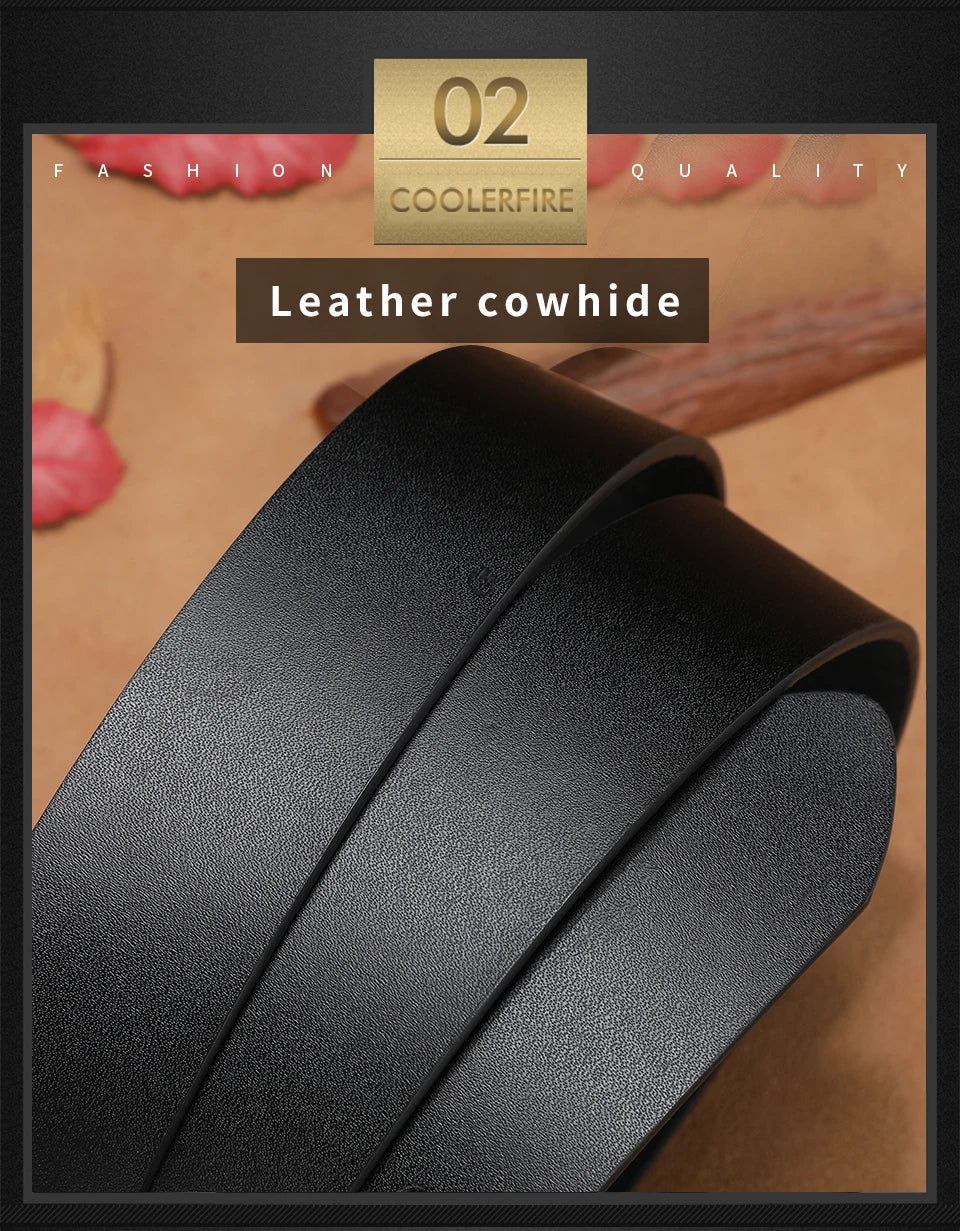 Men Genuine Leather Belt Luxury Cowskin Strap - Smarsty