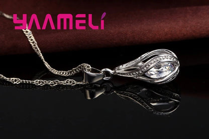 Water Drop CZ 925 Sterling Silver Jewelry Set - Smarsty