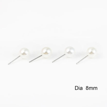 Elegant White Pearl Stud Earrings For Women Hypoallergenic - Smarsty