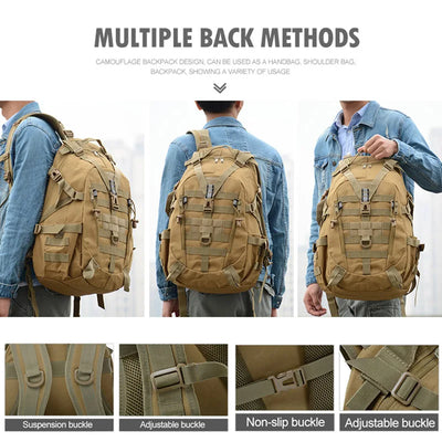 Camping Backpack Men's Bag Travel Bags Tactical Molle Climbing Rucksack Hiking Outdoor Reflective Shoulder Fishing Laptop Bag by Smarsty