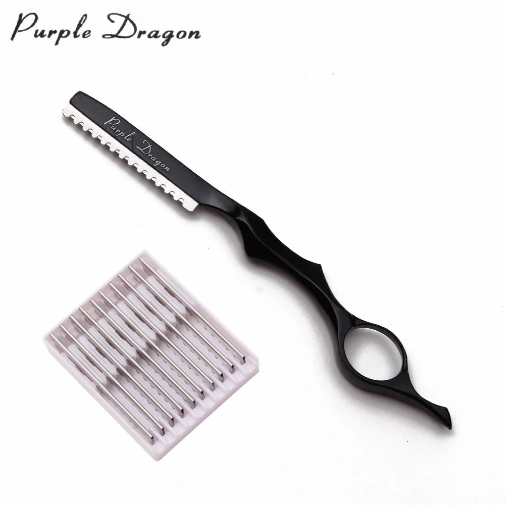 Purple Dragon Professional Barber Razor with 10 Blades - Smarsty