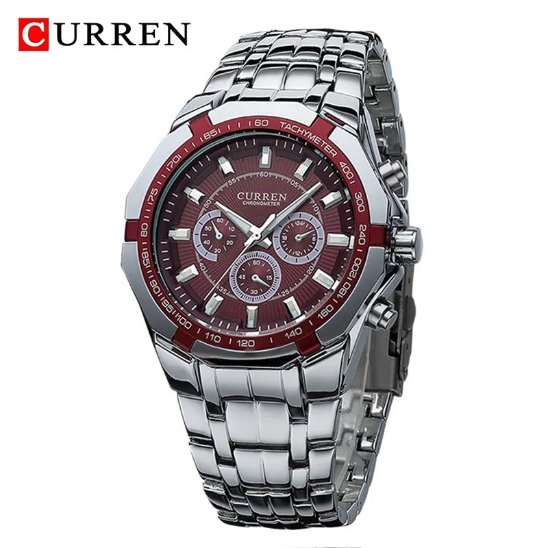 CURREN Men's Luxury Waterproof Stainless Steel Sports Watch - Smarsty