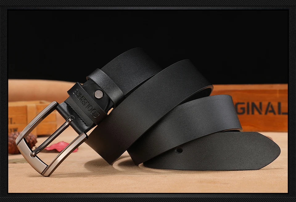 Men Genuine Leather Belt Luxury Cowskin Strap - Smarsty