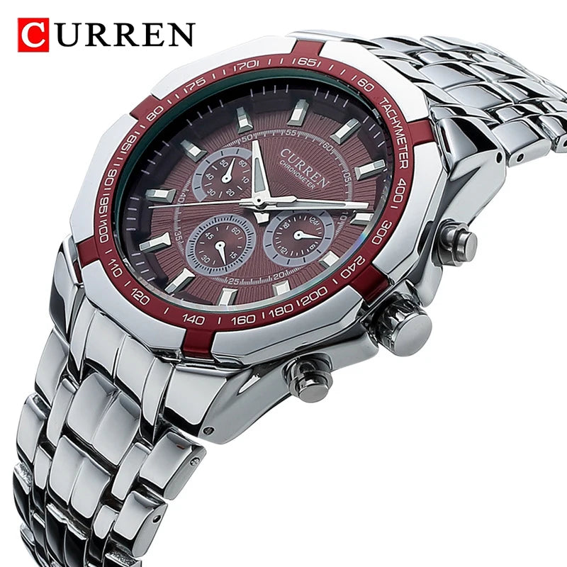CURREN Men's Luxury Waterproof Stainless Steel Sports Watch - Smarsty