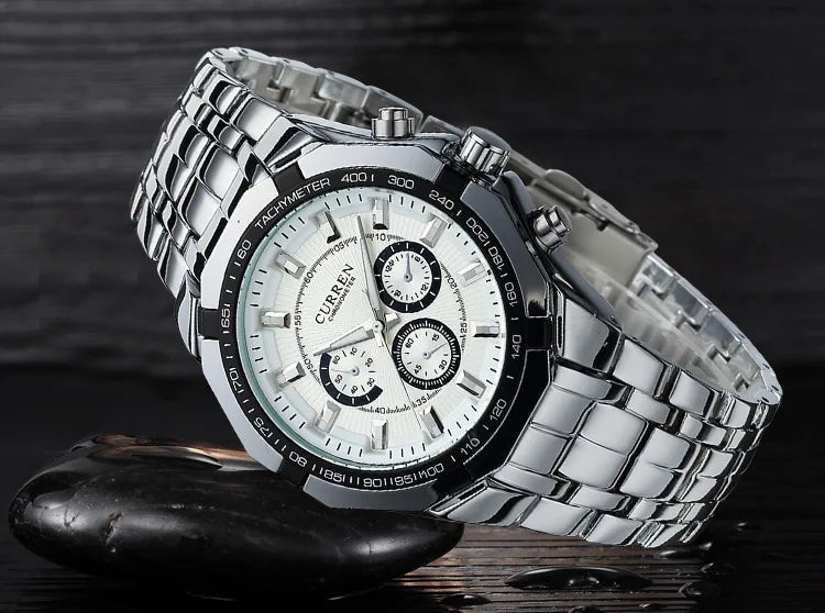 CURREN Men's Luxury Waterproof Stainless Steel Sports Watch - Smarsty