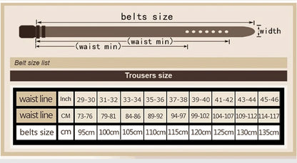 Men Genuine Leather Belt Luxury Cowskin Strap - Smarsty
