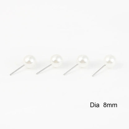 Elegant White Pearl Stud Earrings For Women Hypoallergenic - Smarsty