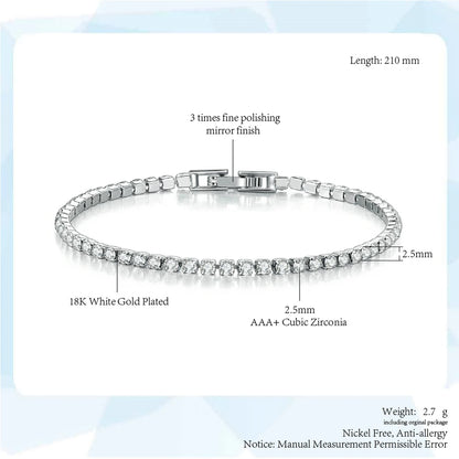 Zirconia Tennis Bracelet for Women Elegant Wedding Jewelry - Smarsty