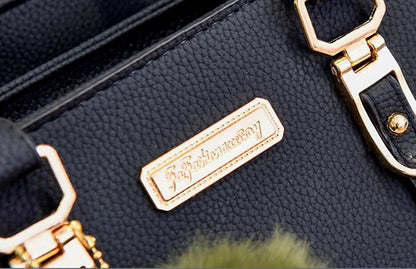 Women Beaded Pendant PU Shoulder Bag With Tassel Charm - Smarsty