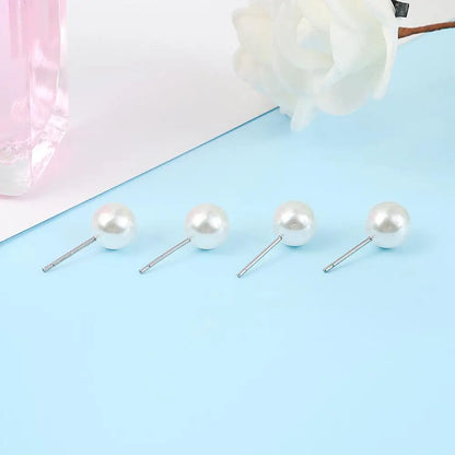 Elegant White Pearl Stud Earrings For Women Hypoallergenic - Smarsty