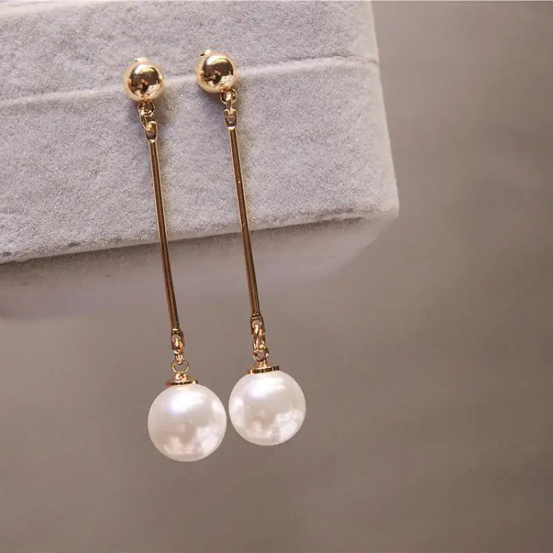 Pearl Drop Earrings With Crystal Accent For Weddings - Smarsty