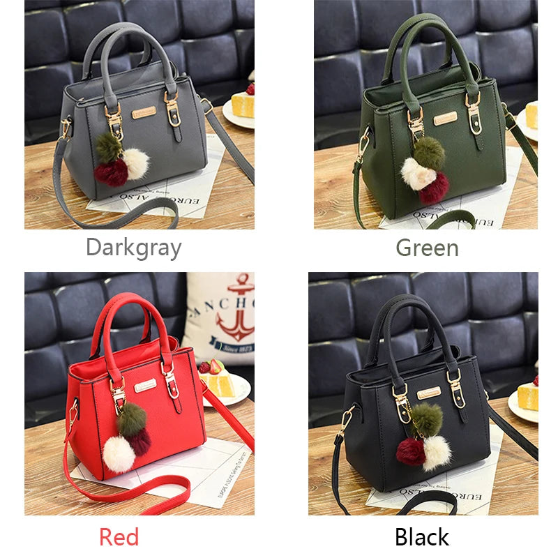 Women Beaded Pendant PU Shoulder Bag With Tassel Charm - Smarsty
