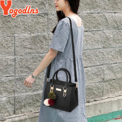 Women Beaded Pendant PU Shoulder Bag With Tassel Charm - Smarsty