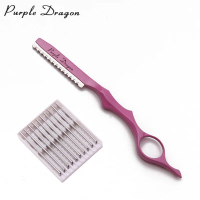 Purple Dragon Professional Barber Razor with 10 Blades - Smarsty
