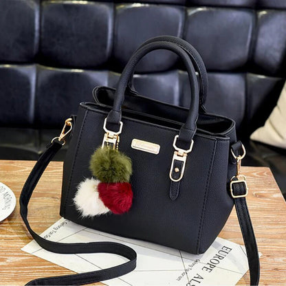Women Beaded Pendant PU Shoulder Bag With Tassel Charm - Smarsty