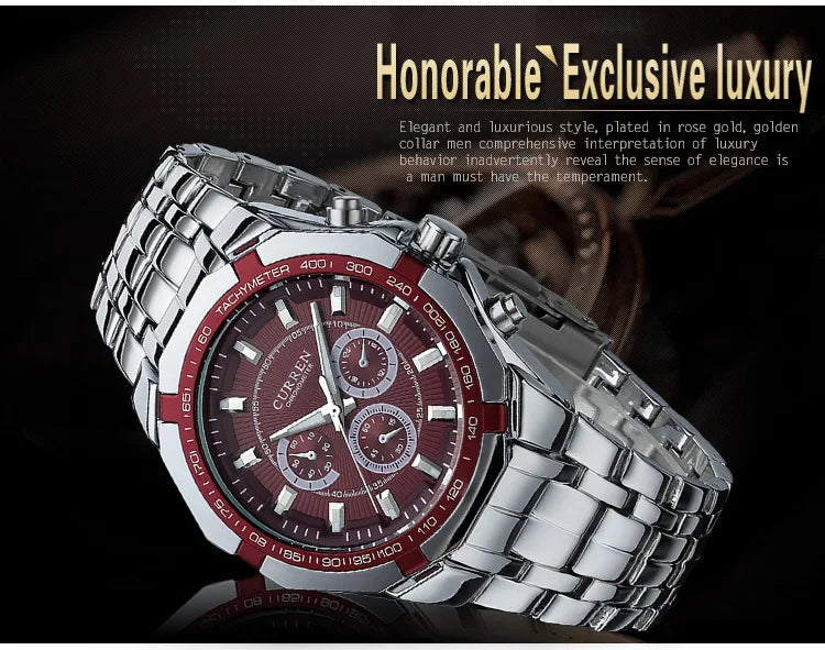 CURREN Men's Luxury Waterproof Stainless Steel Sports Watch - Smarsty