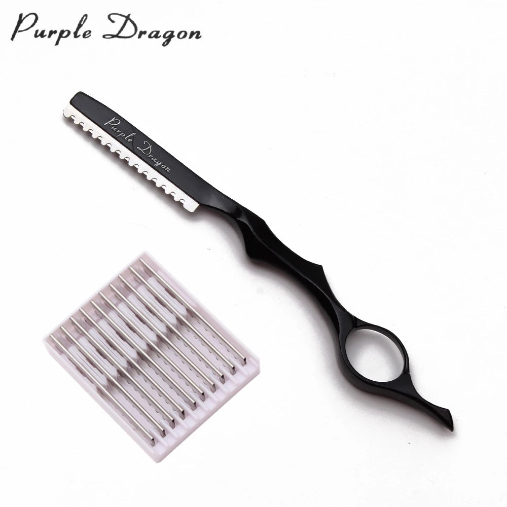 Purple Dragon Professional Barber Razor with 10 Blades - Smarsty