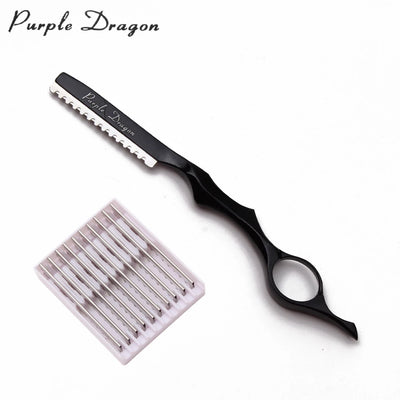 Purple Dragon Professional Barber Razor with 10 Blades - Smarsty