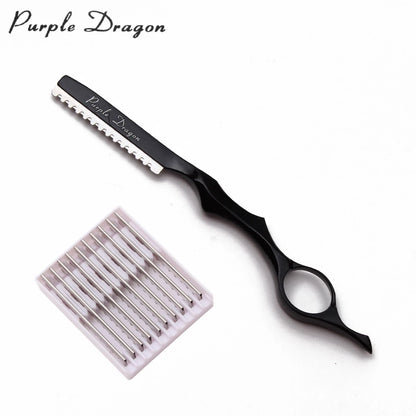 Purple Dragon Professional Barber Razor with 10 Blades - Smarsty