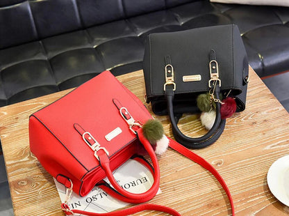 Women Beaded Pendant PU Shoulder Bag With Tassel Charm - Smarsty