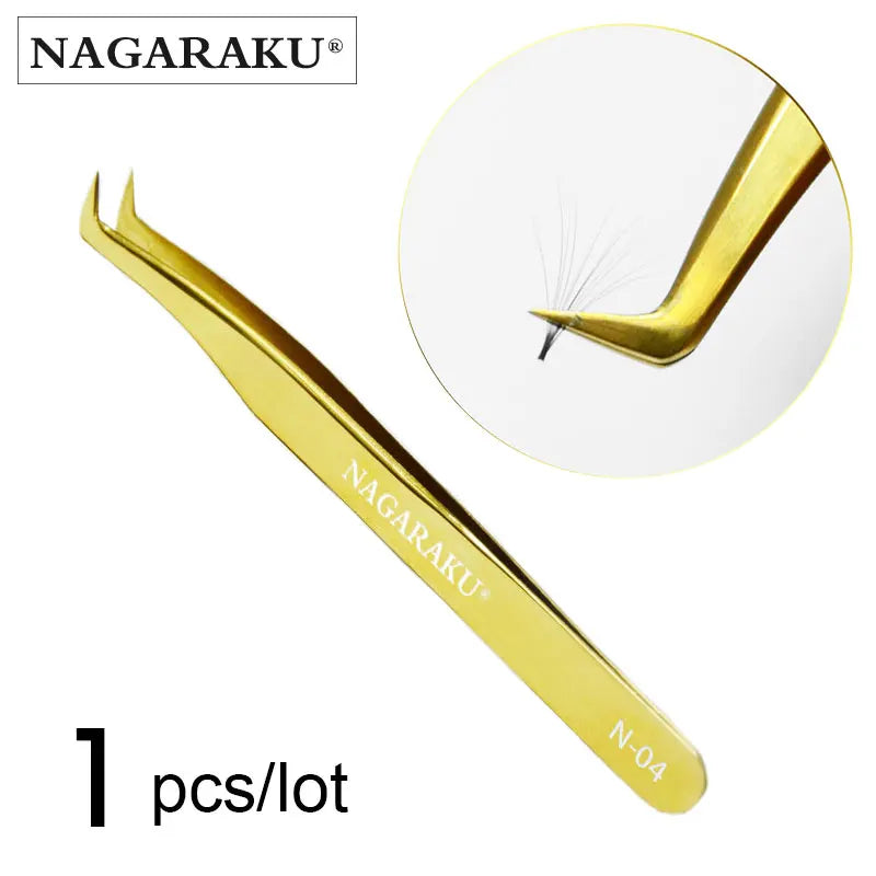 NAGARAKU Stainless Steel Eyelash Tweezers Set for Precision - Smarsty