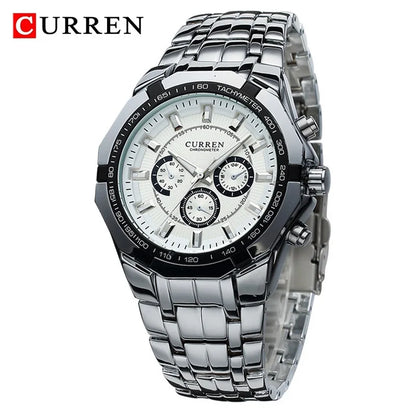 CURREN Men's Luxury Waterproof Stainless Steel Sports Watch - Smarsty