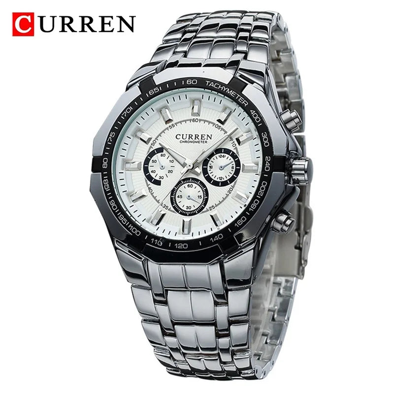 CURREN Men's Luxury Waterproof Stainless Steel Sports Watch - Smarsty