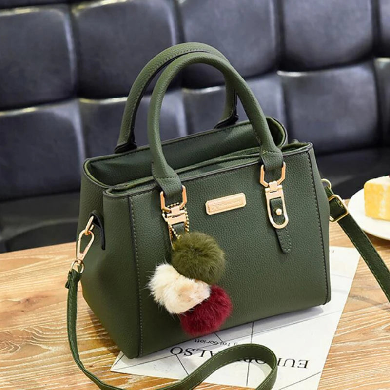 Women Beaded Pendant PU Shoulder Bag With Tassel Charm - Smarsty