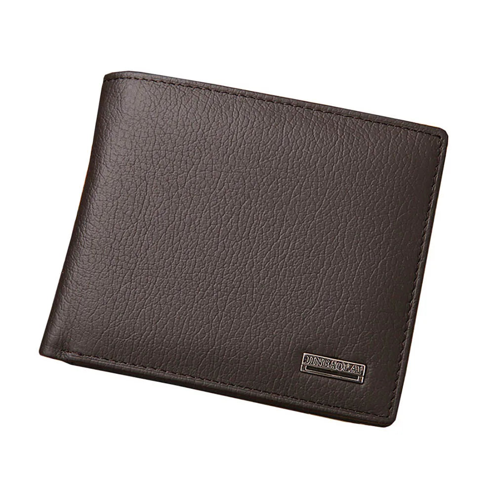 Classic Short Genuine Leather Men Wallets Fashion Coin Pocket Card Holder Men Purse Simple Quality Male Wallets - Smarsty