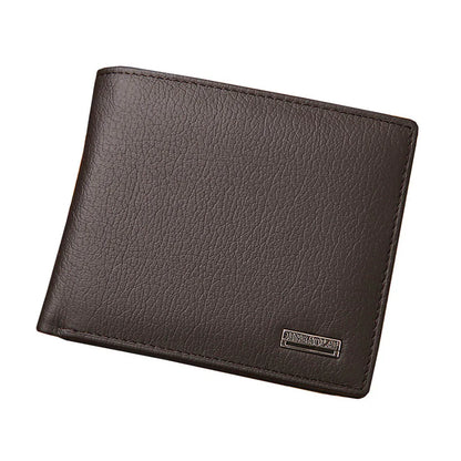 Classic Short Genuine Leather Men Wallets Fashion Coin Pocket Card Holder Men Purse Simple Quality Male Wallets - Smarsty