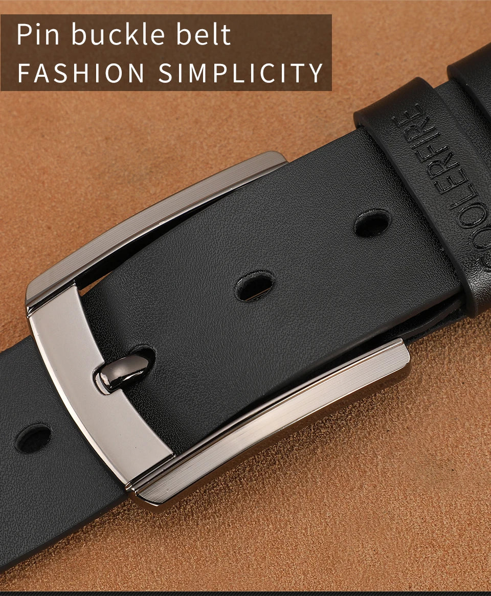 Men Genuine Leather Belt Luxury Cowskin Strap - Smarsty