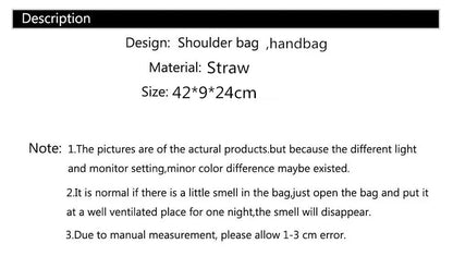 Summer Handmade Straw Bag for Women Beach Tote Moon Shaped - Smarsty