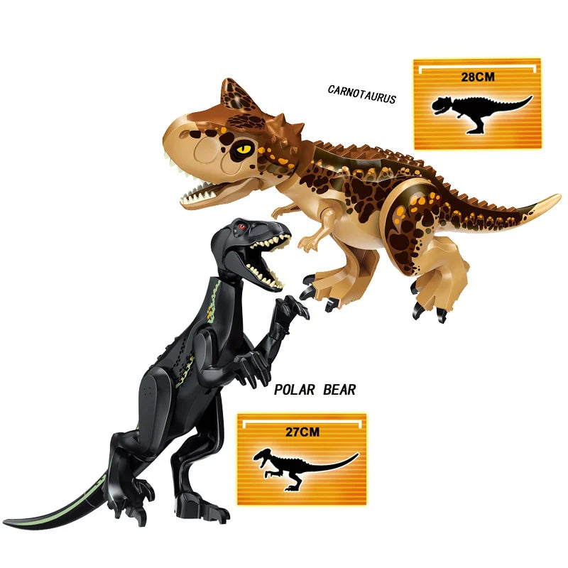 Jurassic World 3 Brutal Raptor Building Blocks Dinosaur Bricks Tyrannosaurus Indominus I-Rex Assemble Toy For Children by Smarsty