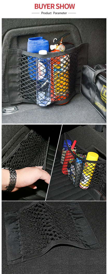 Car Trunk Box Storage Net Bag Organizer Space Saving Cars - Smarsty