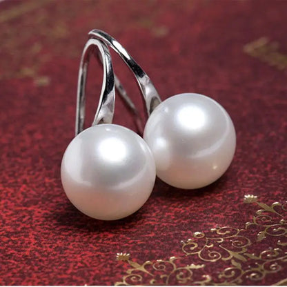 Pearl Drop Earrings With Crystal Accent For Weddings - Smarsty