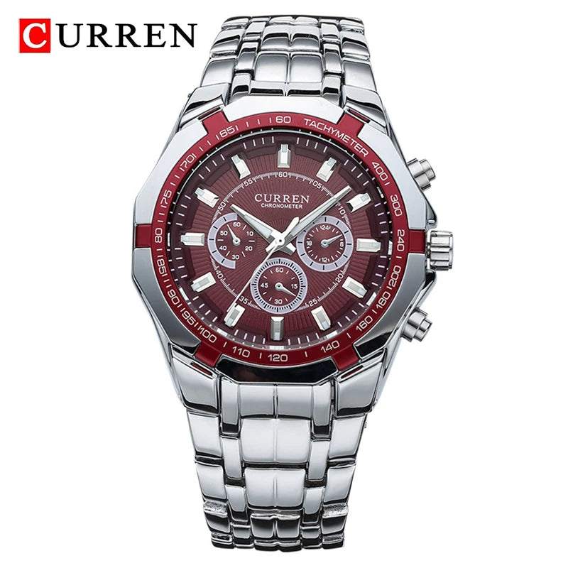 CURREN Men's Luxury Waterproof Stainless Steel Sports Watch - Smarsty