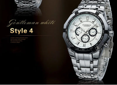 CURREN Men's Luxury Waterproof Stainless Steel Sports Watch - Smarsty